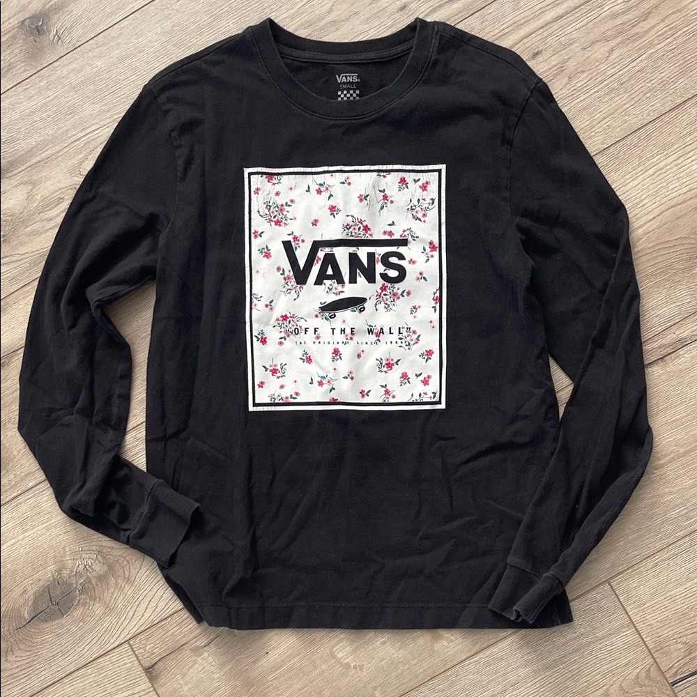 Vans Black Long Sleeve with Floral Print